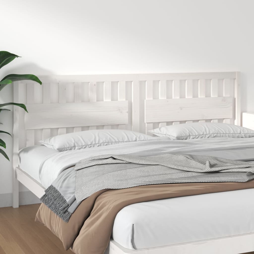 vidaXL Bed Headboard | White | Solid pine wood | 205.5 cm wide 1