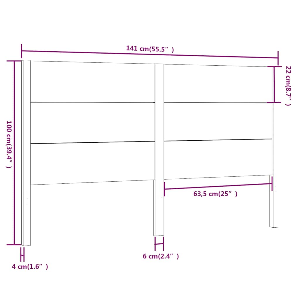 vidaXL Headboard | natural pine | Solid wood | 141 x 100 cm 6