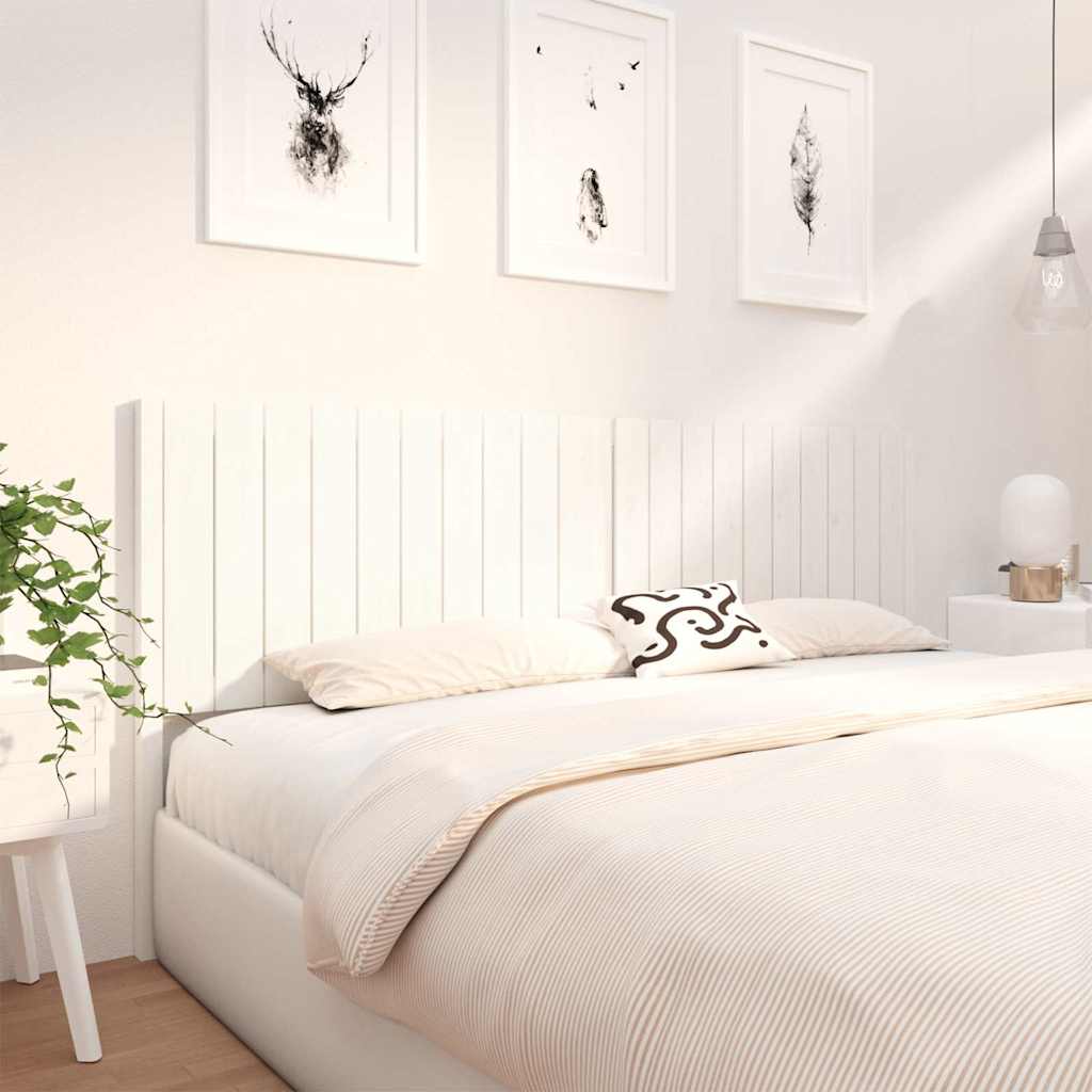 vidaXL Bed Headboard | White | Solid Pine Wood | 205.5x4x100 cm 4