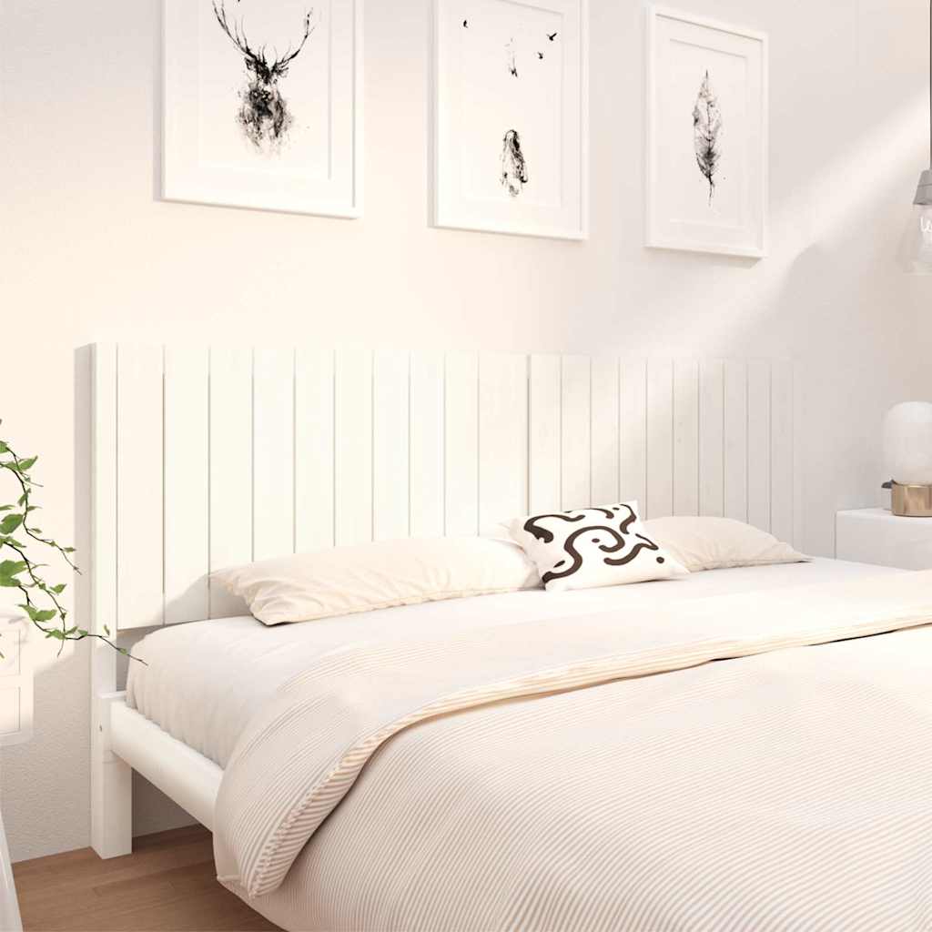 vidaXL Bed Headboard | White | Solid Pine Wood | 205.5x4x100 cm 1