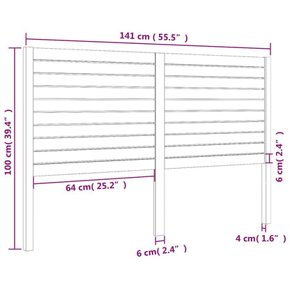 vidaXL Bed Headboard 141x4x100 cm Solid Wood Pine 6