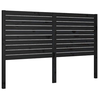 vidaXL Bed Headboard | Black | Solid Pine Wood | Decorative Inlays 2