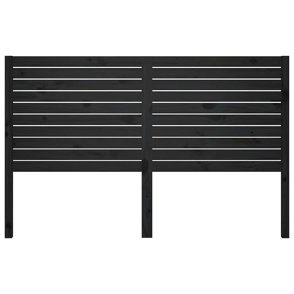 vidaXL Bed Headboard | Black | Solid Pine Wood | Decorative Inlays 3