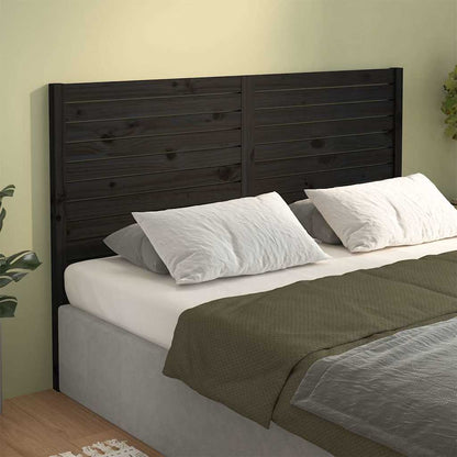 vidaXL Bed Headboard | Black | Solid Pine Wood | Decorative Inlays 4