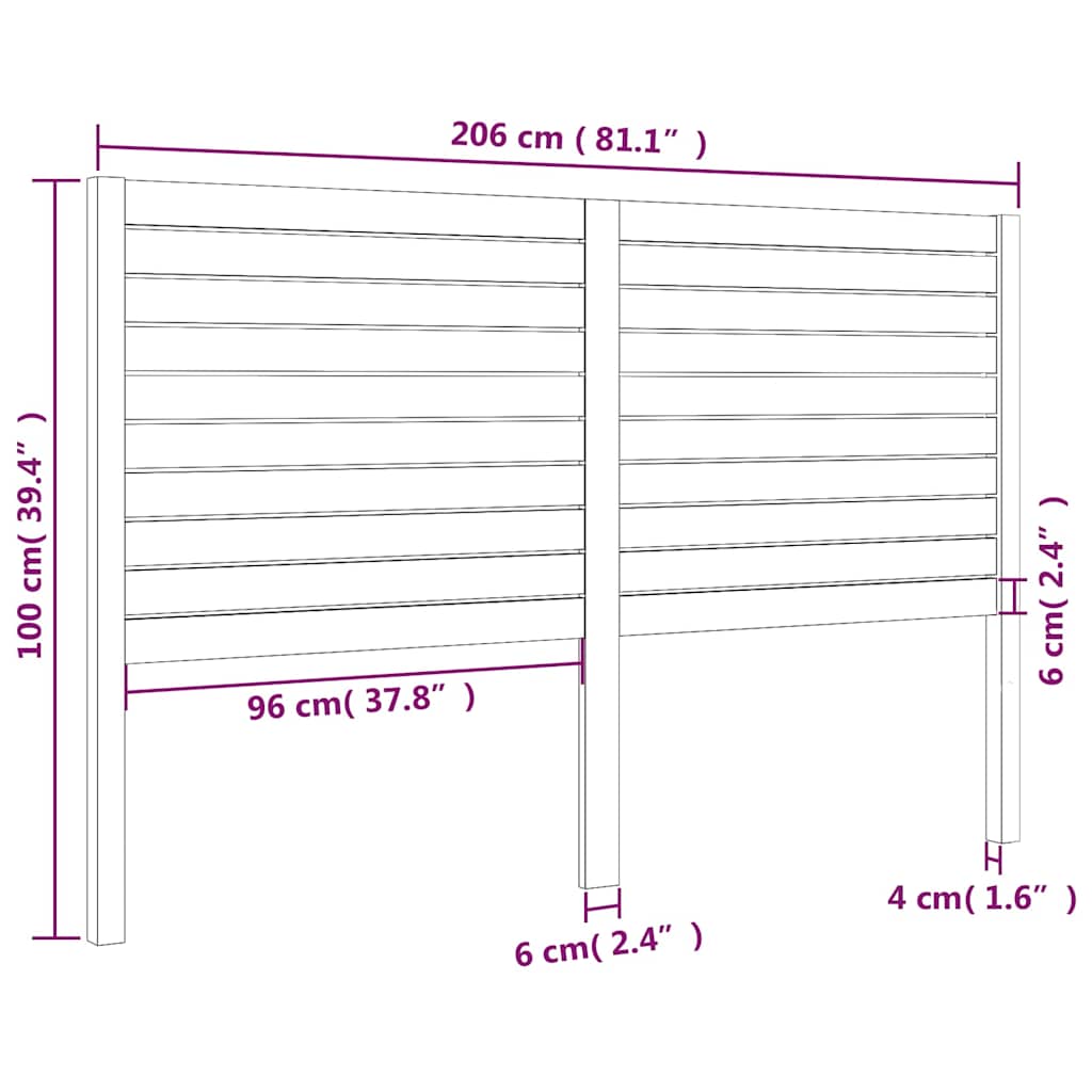 vidaXL Bed Headboard | Natural Wood | Solid Pine Wood | 206x100 cm 6