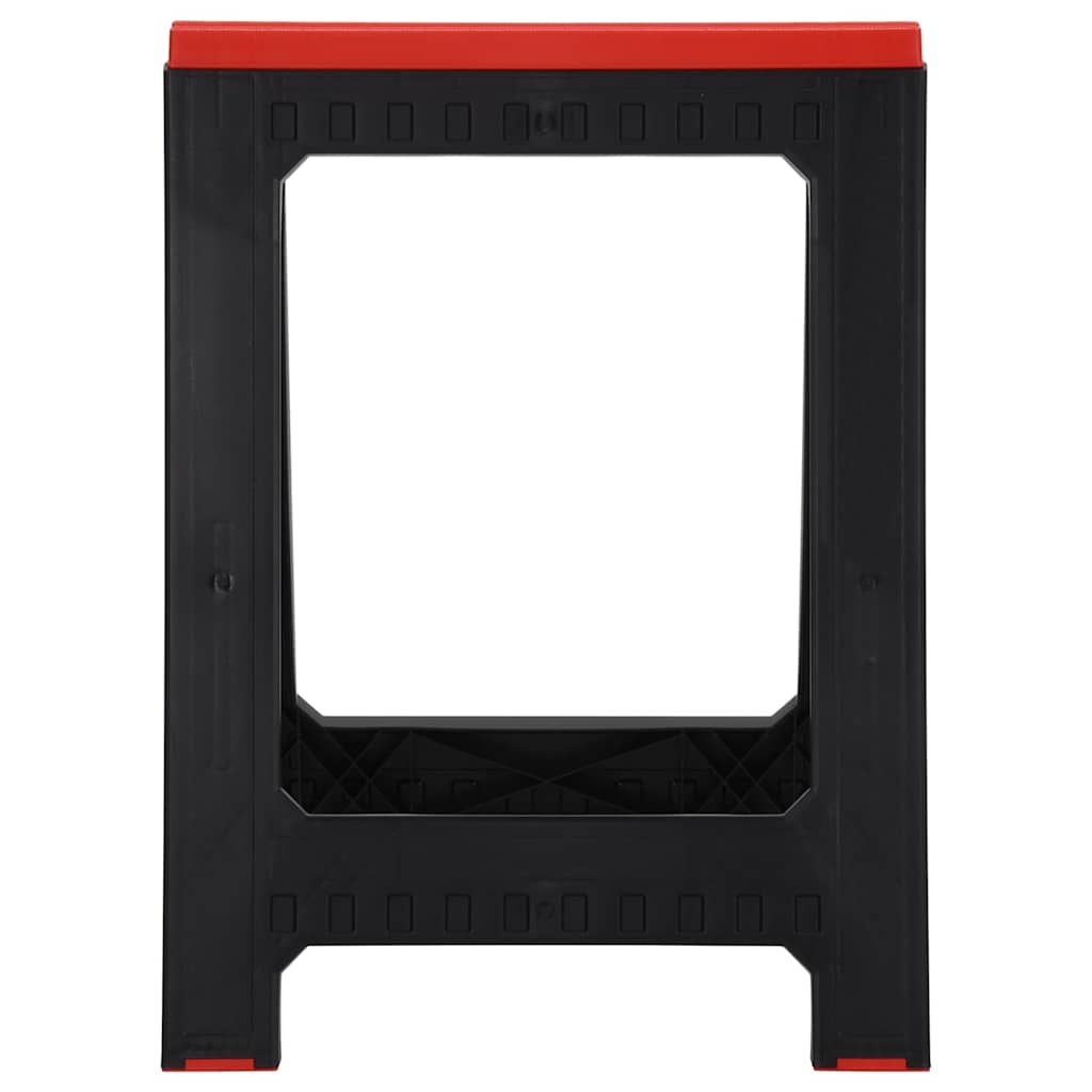 vidaXL Foldable Work Trestles 2 pcs Black and Red Polypropylene 350 kg 4