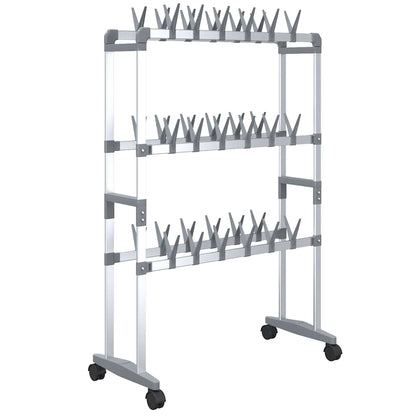 vidaXL Shoe Rack | Silver | Aluminium, PS, PE | Medium |  Rollable  | Shoe Rack 2