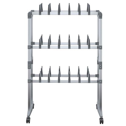 vidaXL Shoe Rack | Silver | Aluminium, PS, PE | Medium |  Rollable  | Shoe Rack 3