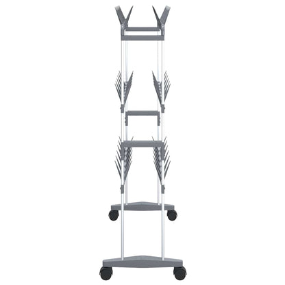 vidaXL Shoe Rack | Silver | Aluminium, PS, PE | Medium |  Rollable  | Shoe Rack 4
