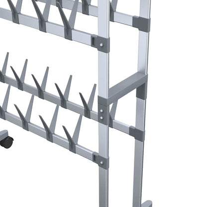 vidaXL Shoe Rack | Silver | Aluminium, PS, PE | Medium |  Rollable  | Shoe Rack 5