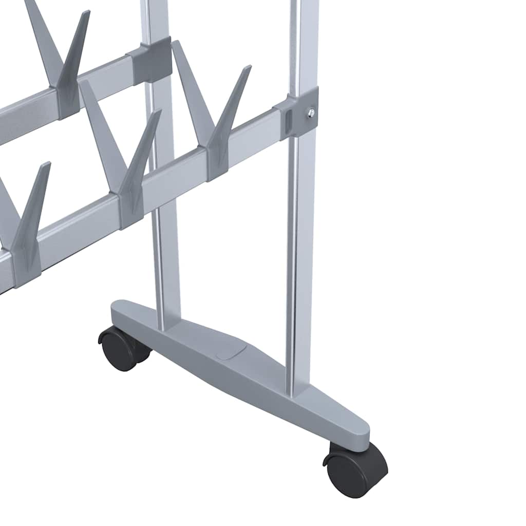 vidaXL Shoe Rack | Silver | Aluminium, PS, PE | Medium |  Rollable  | Shoe Rack 6