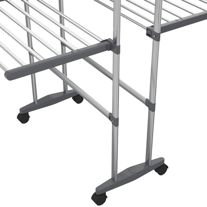 vidaXL 3-Tier Laundry Drying Rack with Wheels Silver 60x70x129 cm 6