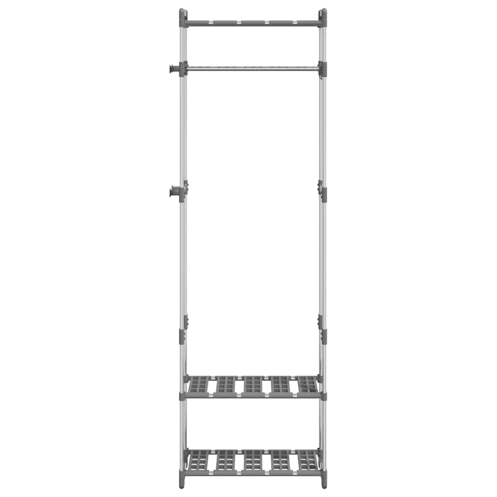 vidaXL 3-Tier Clothes Rack Silver 59x29x192 cm Aluminium 3