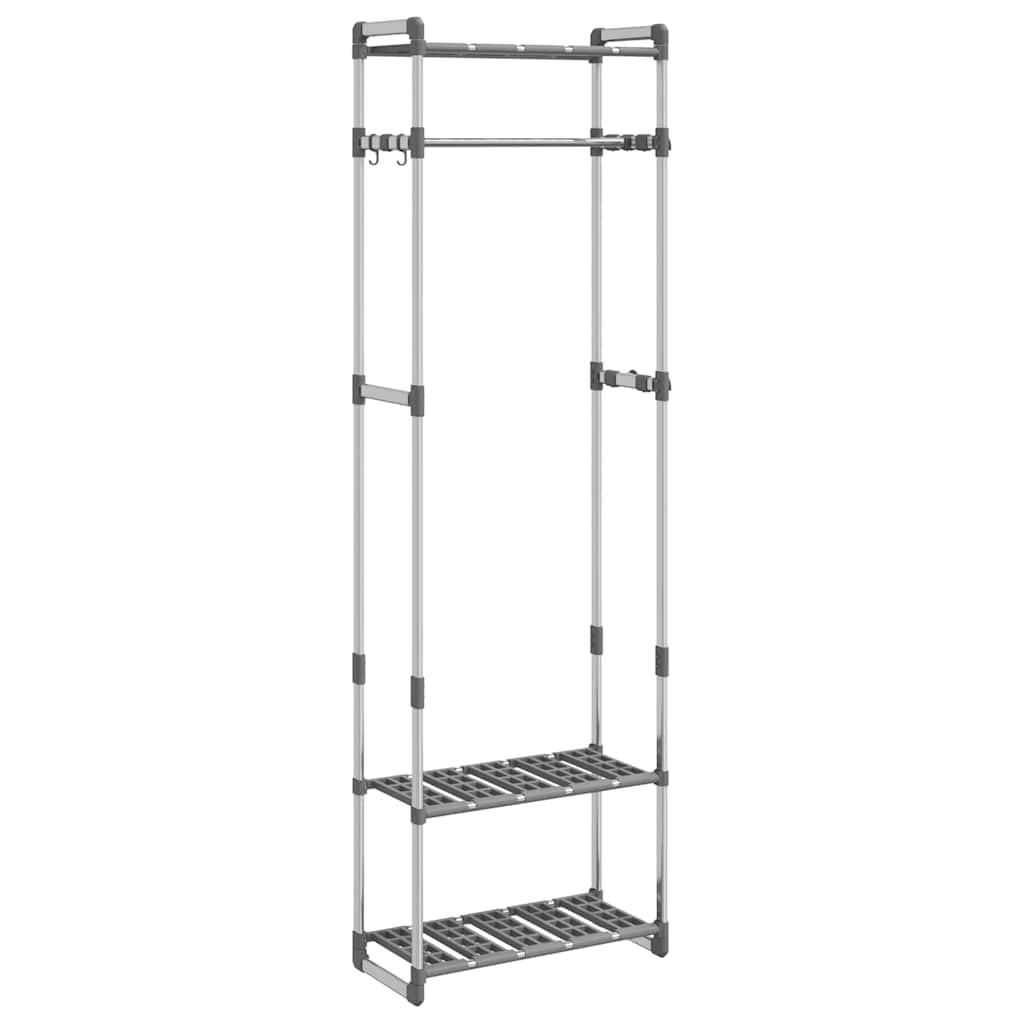 vidaXL 3-Tier Clothes Rack Silver 59x29x192 cm Aluminium 5