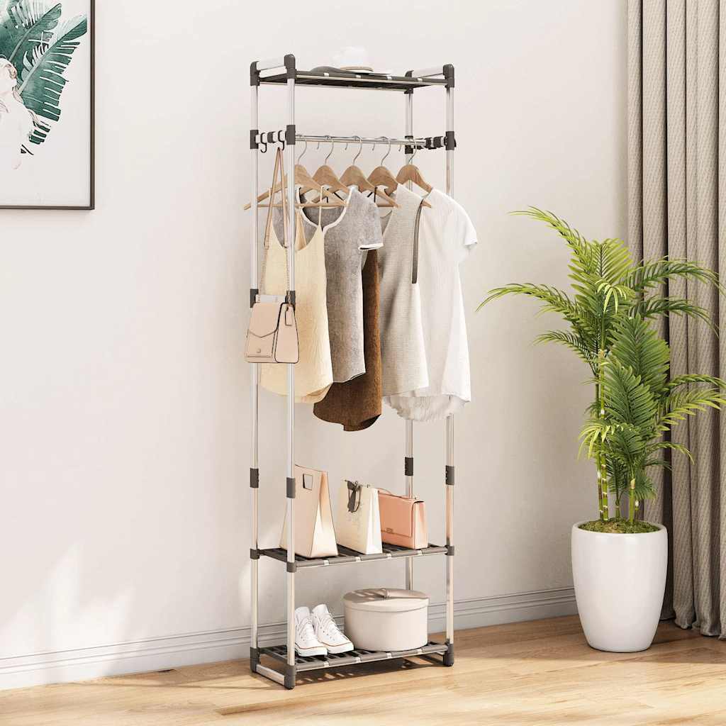 vidaXL 3-Tier Clothes Rack Silver 59x29x192 cm Aluminium 1