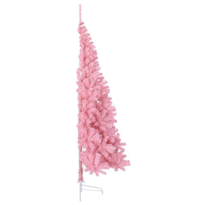 vidaXL Artificial Half Christmas Tree with Stand Pink 240 cm PVC 6