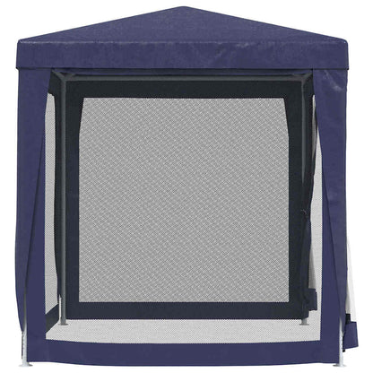 vidaXL Party Tent with 4 Mesh Sidewalls Blue 2x2 m HDPE 4