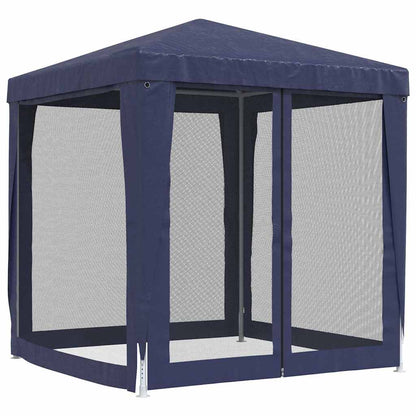 vidaXL Party Tent with 4 Mesh Sidewalls Blue 2x2 m HDPE 5