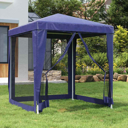 vidaXL Party Tent with 4 Mesh Sidewalls Blue 2x2 m HDPE 1