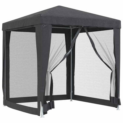 Party Tent with 4 Mesh Sidewalls 2x2 m HDPE with 4 sidewalls Width 2 m Anthracite