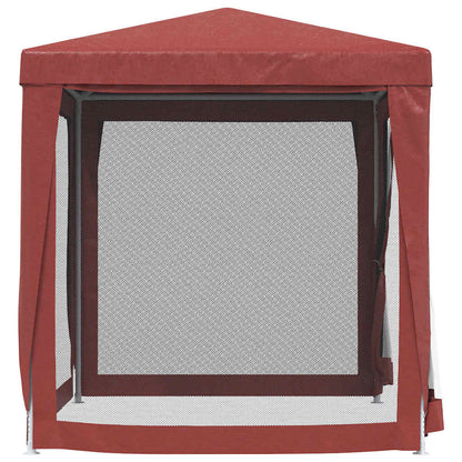 vidaXL Party Tent with 4 Mesh Sidewalls Red 2x2 m HDPE 4