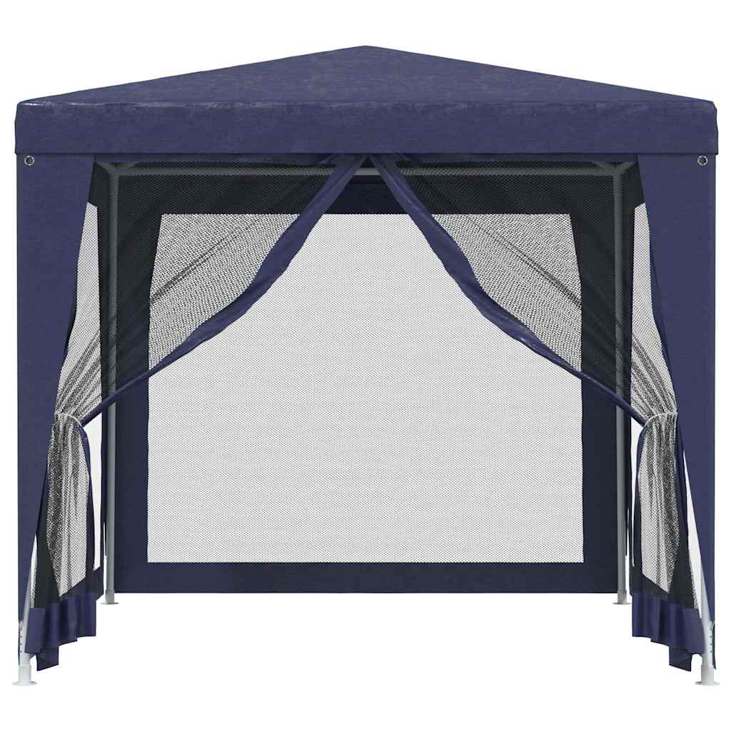 Party Tent with 4 Mesh Sidewalls 2,5x2,5 m HDPE with 4 sidewalls Width 2.5 m Blue