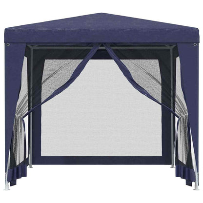 Party Tent with 4 Mesh Sidewalls 2,5x2,5 m HDPE with 4 sidewalls Width 2.5 m Blue