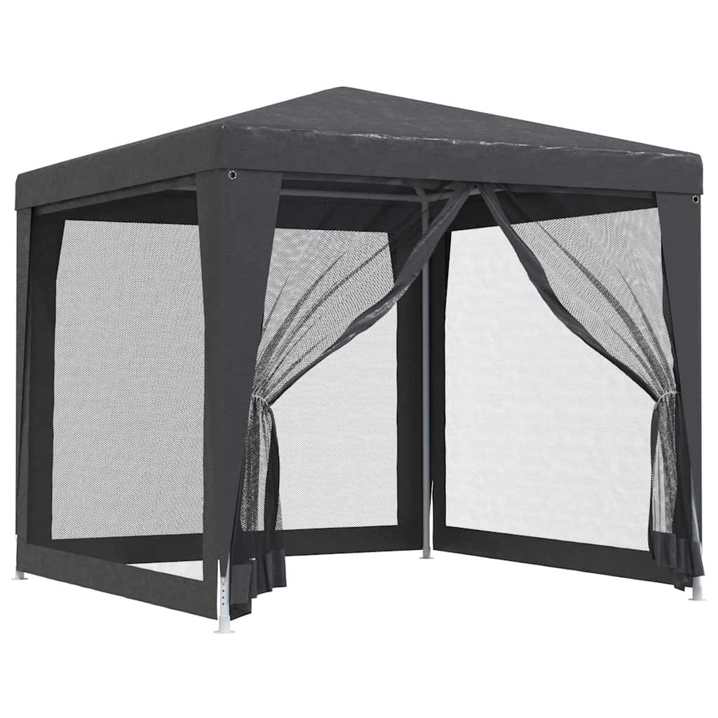 Party Tent with 4 Mesh Sidewalls 2,5x2,5 m HDPE with 4 sidewalls Width 2.5 m Anthracite