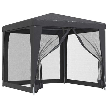 Party Tent with 4 Mesh Sidewalls 2,5x2,5 m HDPE with 4 sidewalls Width 2.5 m Anthracite