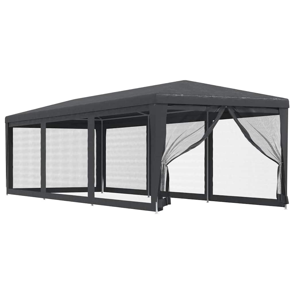 Party Tent with 8 Mesh Sidewalls HDPE with 8 Sidewalls Anthracite 3 m 9 m