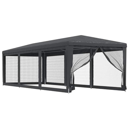 Party Tent with 8 Mesh Sidewalls HDPE with 8 Sidewalls Anthracite 3 m 9 m