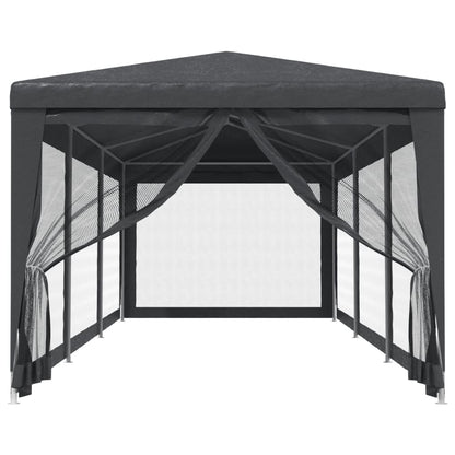 Party Tent with 8 Mesh Sidewalls HDPE with 8 Sidewalls Anthracite 3 m 9 m