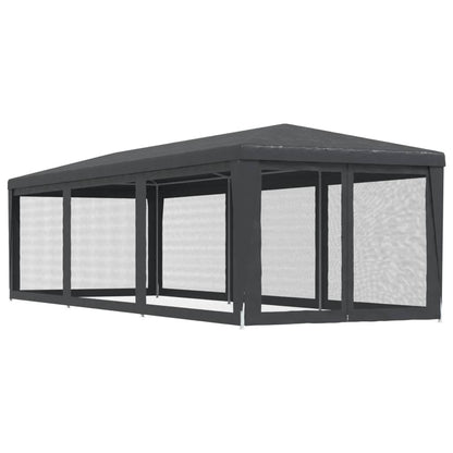 Party Tent with 8 Mesh Sidewalls HDPE with 8 Sidewalls Anthracite 3 m 9 m