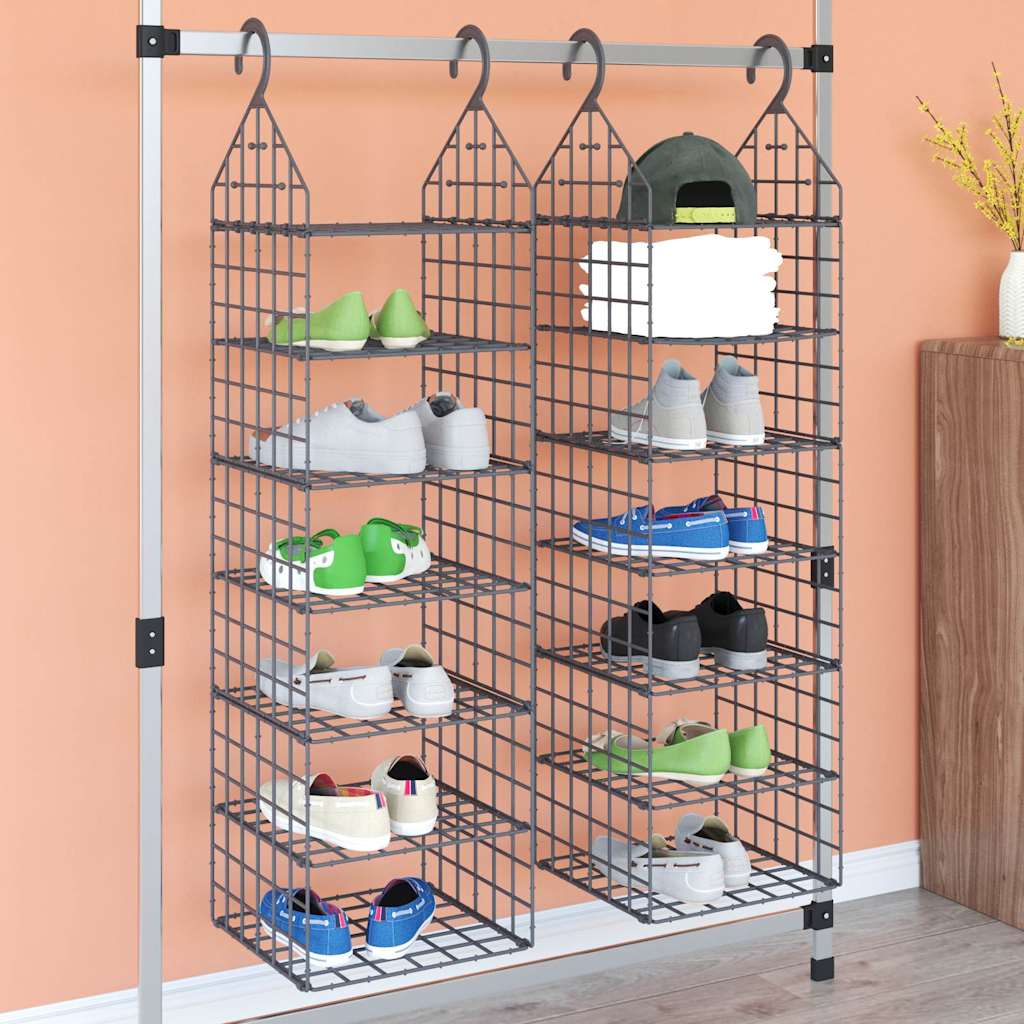 vidaXL Hanging Closet Organiser | Grey | PP (Polypropylene), PE (Polyethylene) 1