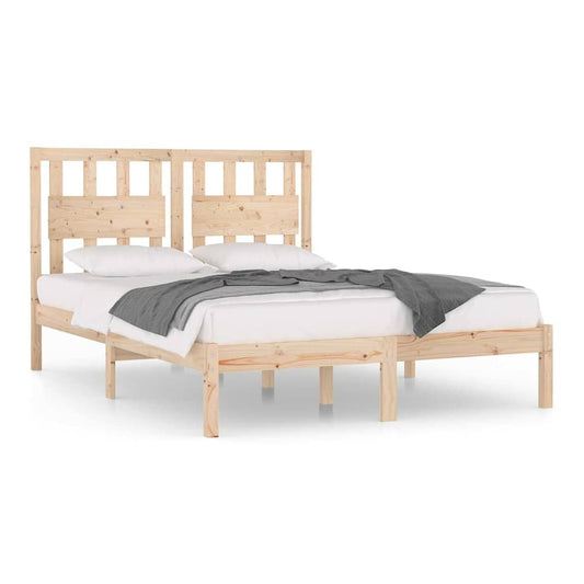 Bed Frame without Mattress Solid Wood Length 200 cm Natural 180 cm