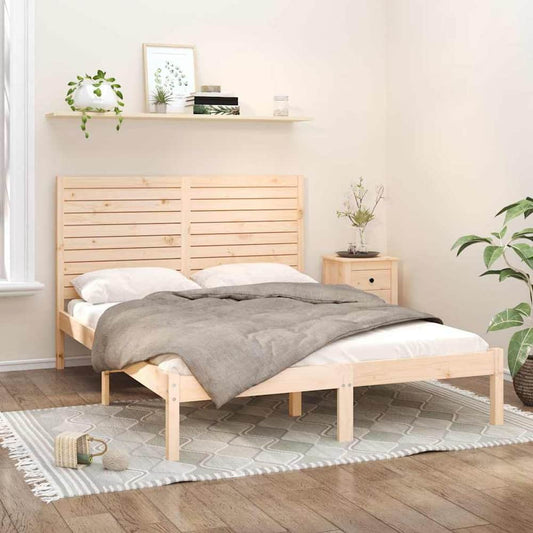 Bed Frame without Mattress Solid Wood Length Natural