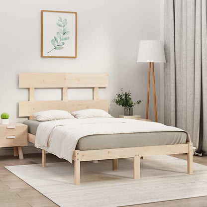 Bed Frame without Mattress Solid Wood Length Natural