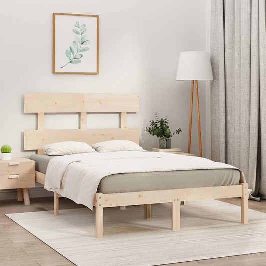 Bed Frame without Mattress Solid Wood Length Natural