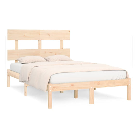 Bed Frame without Mattress Solid Wood Length 200 cm Natural 150 cm