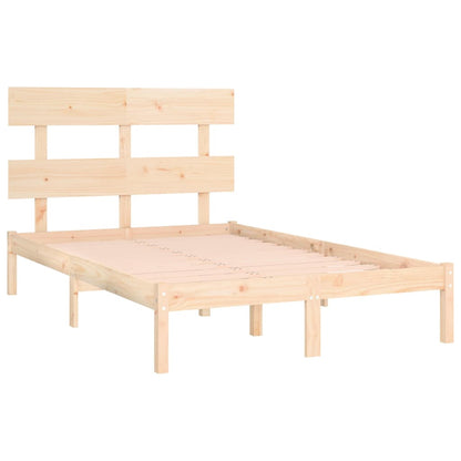 Bed Frame without Mattress Solid Wood Length 200 cm Natural 150 cm