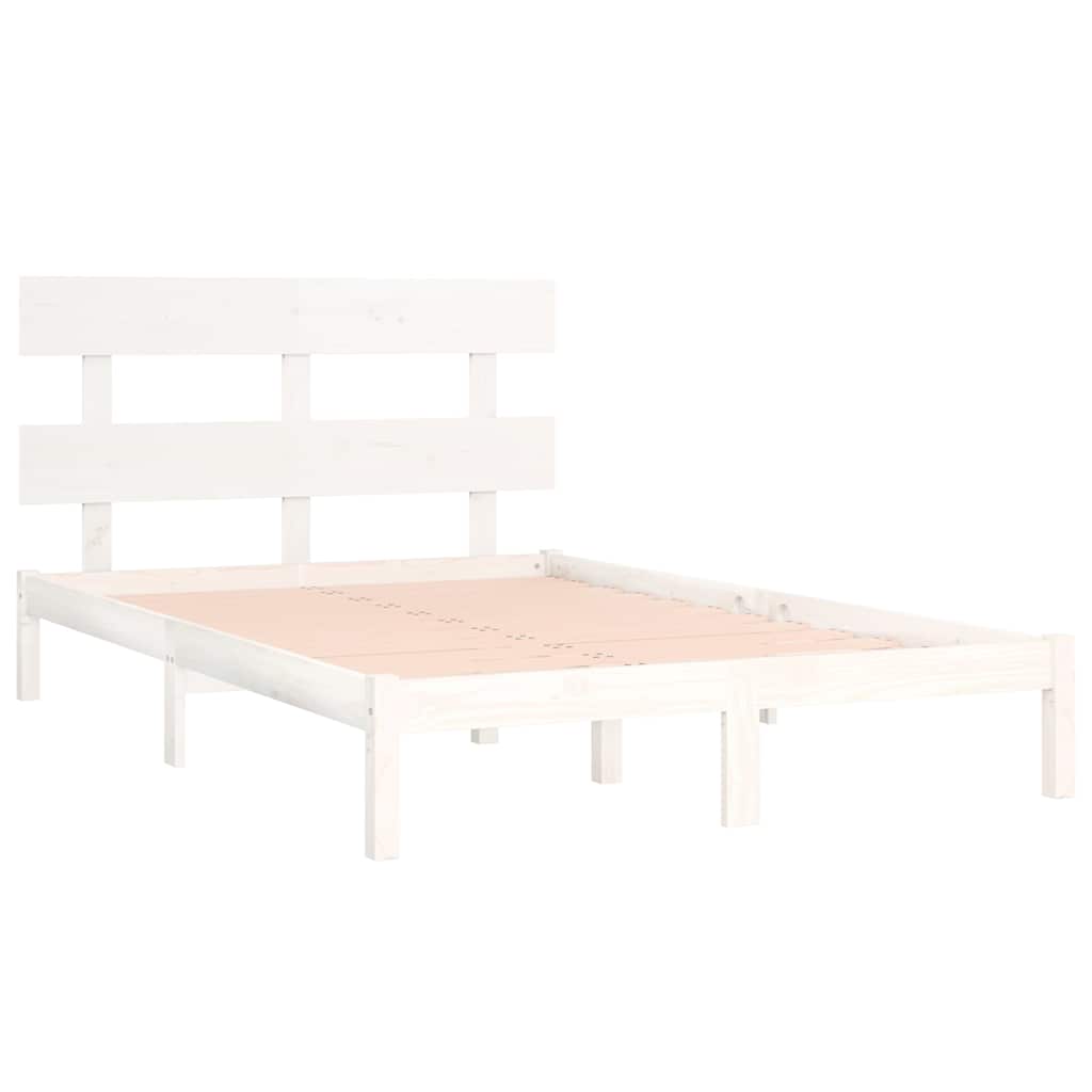 Bed Frame without Mattress Solid Wood Length 200 cm White 200 cm