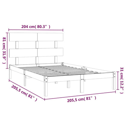 Bed Frame without Mattress Solid Wood Length 200 cm White 200 cm