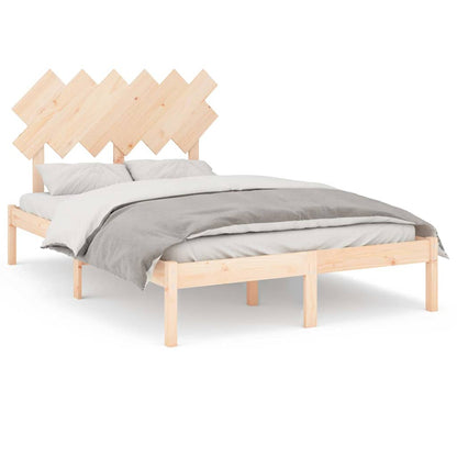 Bed Frame without Mattress Solid Wood Length 200 cm Natural 120 cm