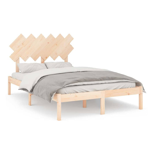 Bed Frame without Mattress Solid Wood Length 200 cm Natural 120 cm