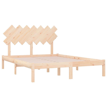 Bed Frame without Mattress Solid Wood Length 200 cm Natural 120 cm