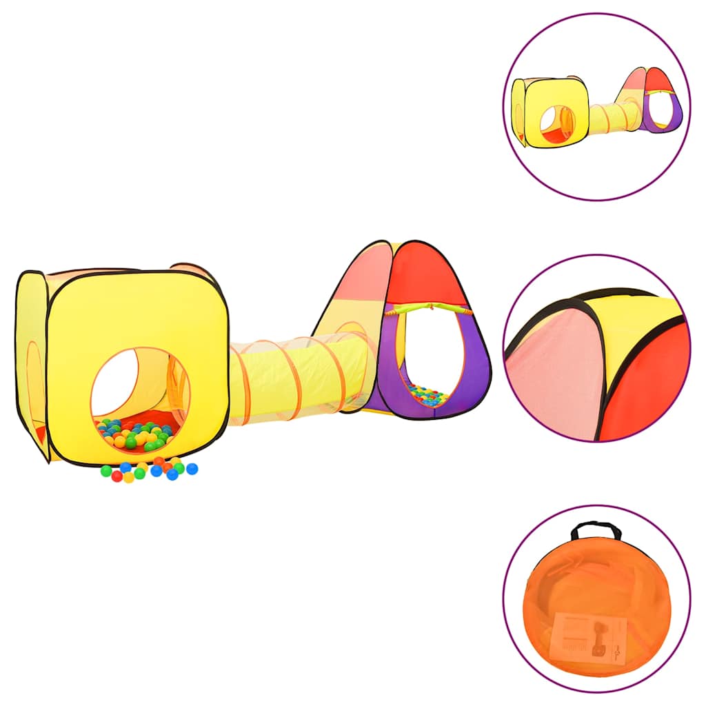 Children Play Tent with 250 Balls Multicolour 255x80x100 cm Multicolour