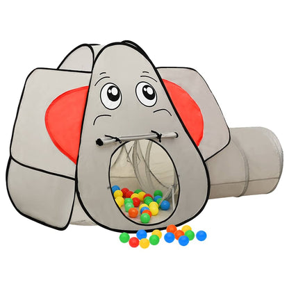 vidaXL Elephant Children Play Tent with 250 Balls Grey 174x86x101 cm 2