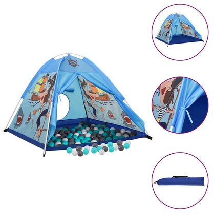 vidaXL Children Play Tent with 250 Balls Blue 120x120x90 cm 1
