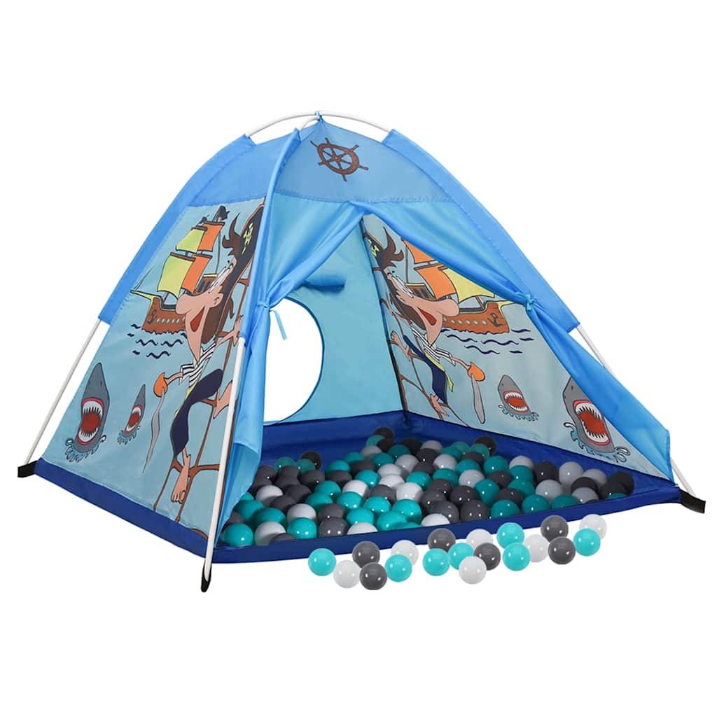 vidaXL Children Play Tent with 250 Balls Blue 120x120x90 cm 2