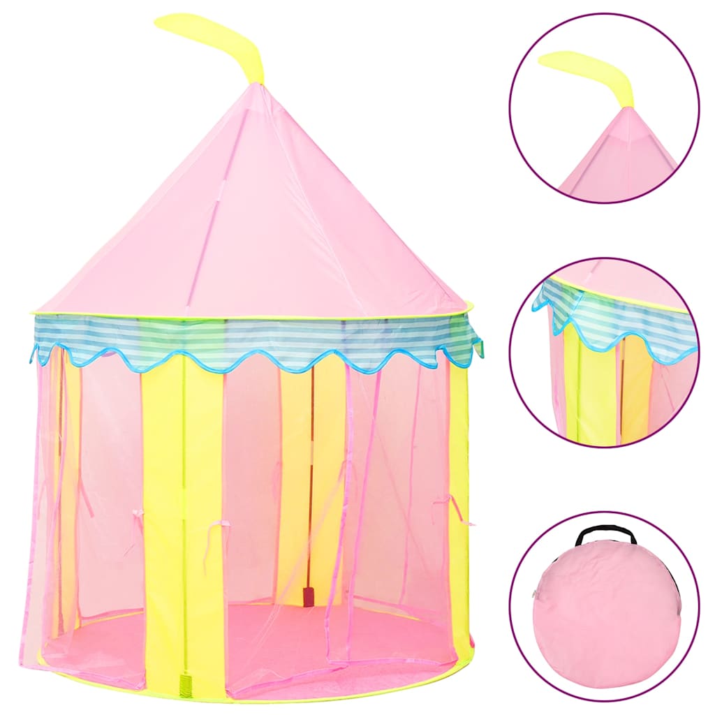 vidaXL Children Play Tent with 250 Balls Pink 100x100x127 cm 3